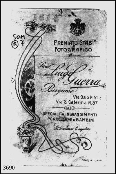 Riproduzione del marchio commerciale dello studio fotografico di Luigi Guerra.