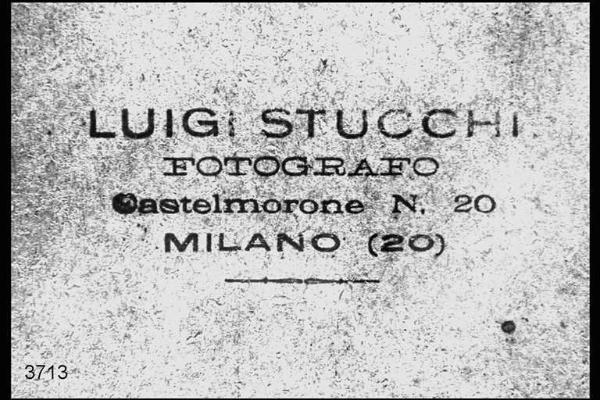 Riproduzione del timbro commerciale dello studio fotografico di Luigi Stucchi.