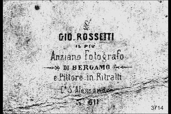 Riproduzione del timbro commerciale dello studio d'arte e fotografia di GiÃ² Rossetti.