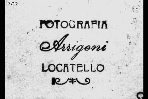 Riproduzione del timbro commerciale dello studio fotografico Arrigoni.