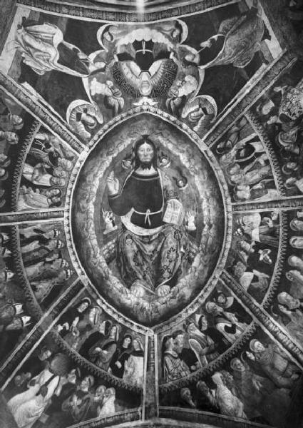 Dipinto murale - Cristo Pantocrator e Santi del Paradiso - Giovan Pietro da Cemmo - Esine - Chiesa di S. Maria Assunta
