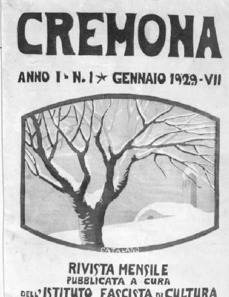 Fascismo - Cremona - Rivista Cremona - Frontespizio del primo numero della rivista