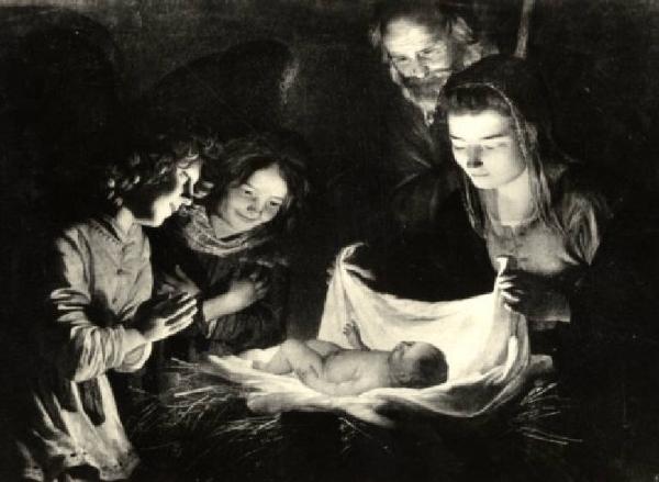 Dipinto - Adorazione del Bambino - Gherardo delle Notti - Firenze - Galleria degli Uffizi