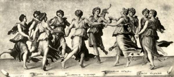 Dipinto - Danza di Apollo con le Muse - Giulio Romano - Firenze - Palazzo Pitti - Galleria Palatina