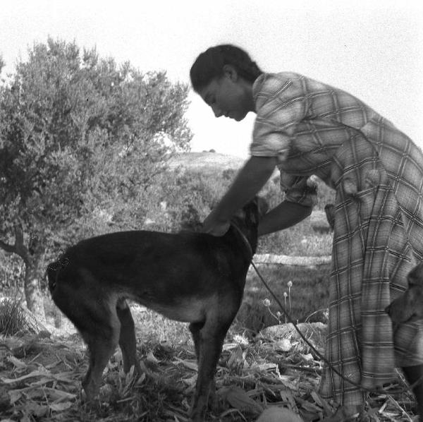 Melissa (Crotone) - Giovane contadina con cane in un campo
