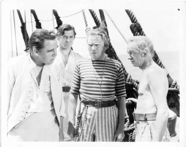 Scena del film "La tragedia del Bounty" - regia Frank Lloyd - 1935 - attori Charles Laughton e Clark Gable