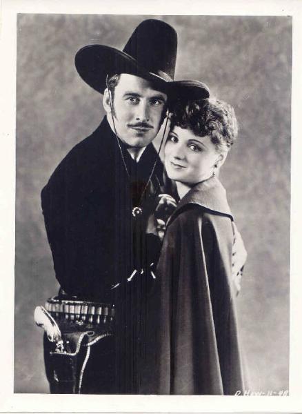 Scena del film "L'occidente d'oro" - regia David Howard - 1932 - attori George O'Brien e Marion Burns