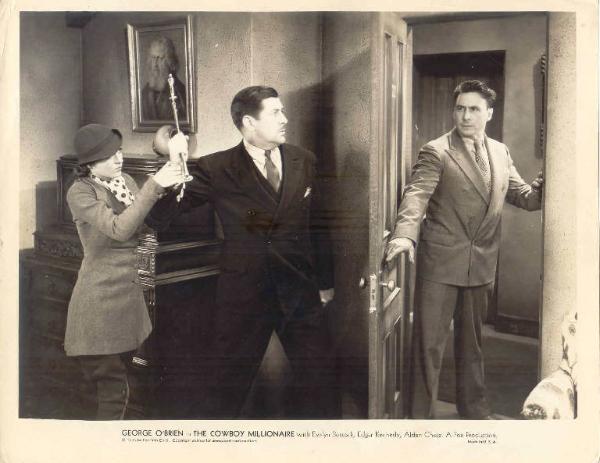 Scena del film "La corriera del West " - regia Edward F. Cline - 1935 - attori George O'Brien e Evalyn Bostock