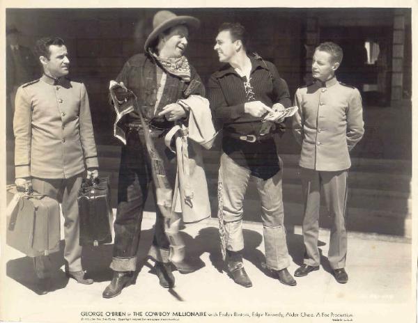 Scena del film "La corriera del West " - regia Edward F. Cline - 1935 - attori George O'Brien e Edgar Kennedy