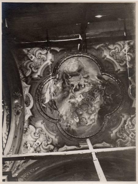 Dipinto murale - Pietro Gilardi - Tripudio angelico con la palma e la corona del martirio - Milano - Chiesa di S. Giovanni Decollato alle Case Rotte (ex)