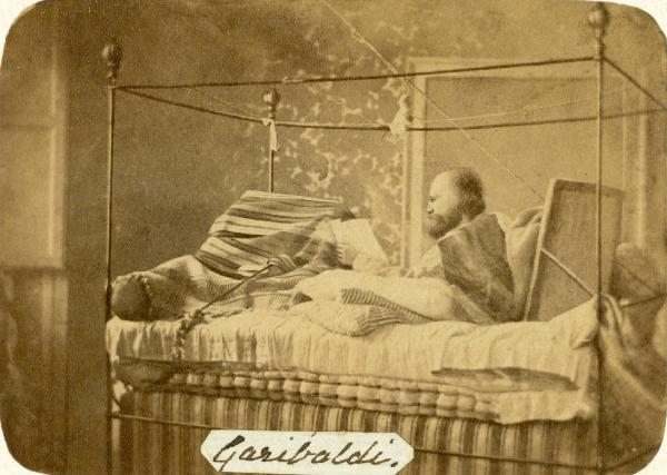 Ritratto maschile - Giuseppe Garibaldi - Convalescenza dopo il ferimento all'Aspromonte - Varignano / Risorgimento italiano
