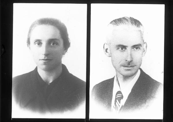 Ritratto femminile: donna - Ritratto maschile: giovane uomo italiano non identificato deportato e morto in un campo di concentramento nazista - Nazi-fascismo