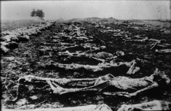 Seconda guerra mondiale - Nazismo - Campo - Cadaveri scheletriti