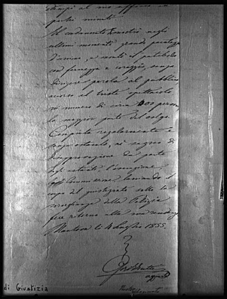 Documento datato 4 luglio 1855