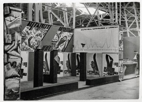 Fiera di Milano - Campionaria 1934 - Padiglione dello sport - Stand dei littoriali dei GUF (Gruppi universitari fascisti)