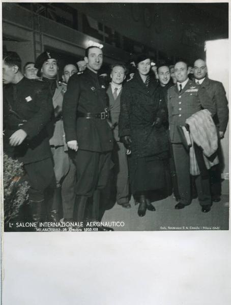 Fiera di Milano - Salone internazionale aeronautico 1935 - Visita di Maria José di Savoia principessa di Piemonte