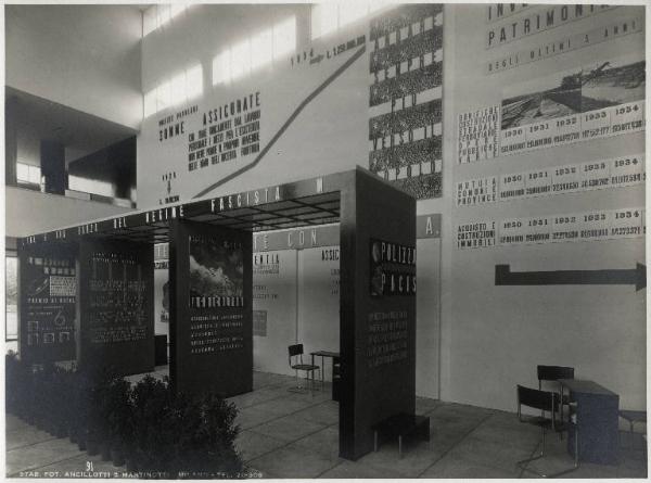 Fiera di Milano - Campionaria 1936 - Padiglione dell'INA (Istituto nazionale assicurazioni) - Sala interna