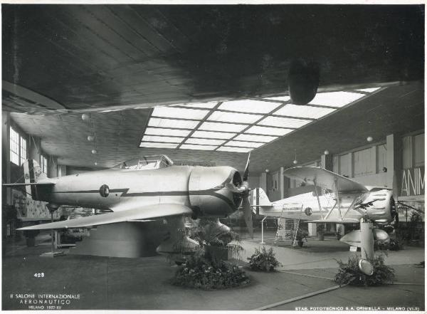 Fiera di Milano - Salone internazionale aeronautico 1937 - Settore italiano - Stand dell'IMAM - Industrie meccaniche aeronautiche meridionali (Gruppo Breda)