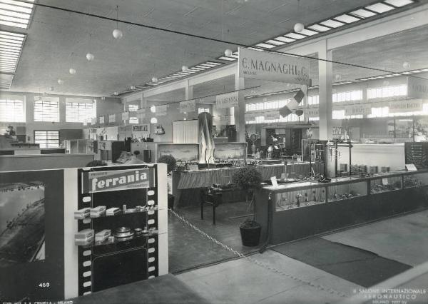 Fiera di Milano - Salone internazionale aeronautico 1937 - Settore accessori, strumenti e materie prime lavorate e semilavorate - Stand della ditta E. Magnaghi & C.