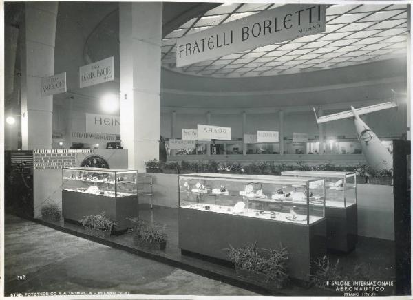 Fiera di Milano - Salone internazionale aeronautico 1937 - Settore accessori, strumenti e materie prime lavorate e semilavorate - Stand della Fratelli Borletti