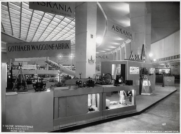 Fiera di Milano - Salone internazionale aeronautico 1937 - Settore accessori, strumenti e materie prime lavorate e semilavorate - Stand della Askania