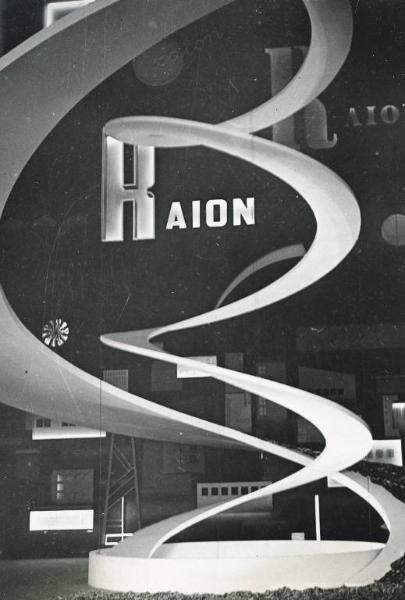 Fiera di Milano - Campionaria 1939 - Padiglione della Italrayon - Struttura di allestimento all'interno