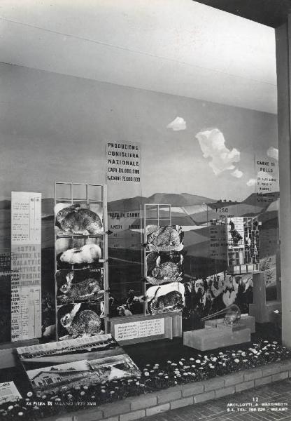 Fiera di Milano - Campionaria 1939 - Padiglione Arnaldo Mussolini (padiglione dell'agricoltura) - Mostra delle carni - Pannello