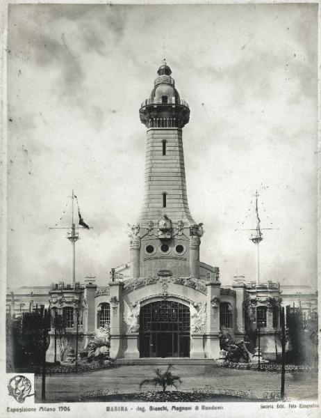 Milano - Esposizione internazionale 1906 - Padiglione della Marina - Esterno