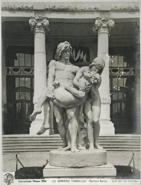 Milano - Esposizione internazionale 1906 - Gruppo scultoreo "Les dernierès funerailles"
