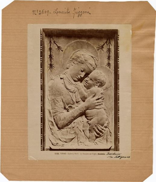 Desiderio da Settignano - Madonna con Bambino - Scultura in marmo - Bassorilievo - Torino - Galleria Sabauda