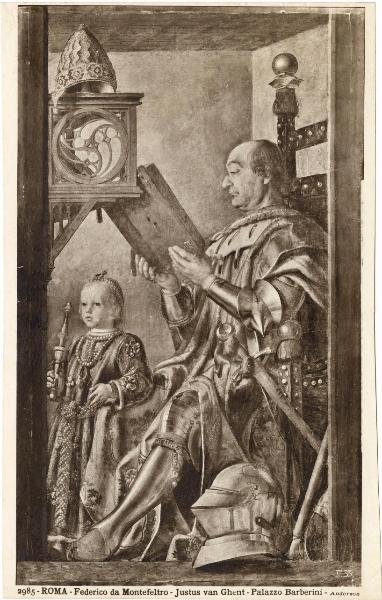 Berruguete, Pedro - Federico da Montefeltro con il figlio Guidobaldo - Dipinto su tavola - Roma - Palazzo Barberini