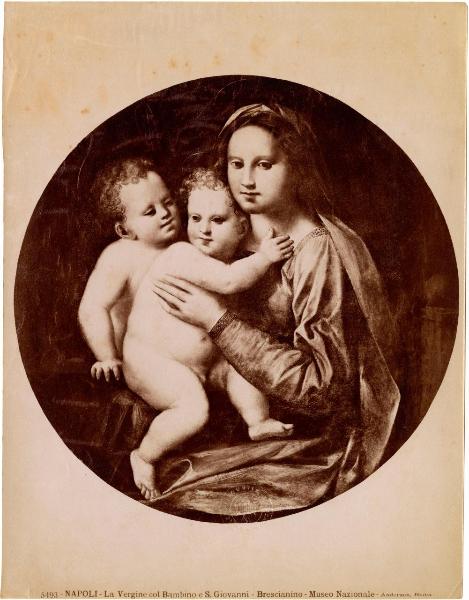 Piccinelli, Andrea detto Andrea del Brescianino - Madonna con Bambino e san Giovannino - Dipinto - Olio su tavola - Napoli - Museo Nazionale