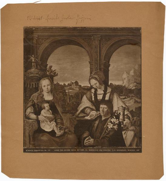 Luca di Leida - Madonna con Bambino, Maddalena e un donatore - Dipinto - Monaco - Alte Pinakothek