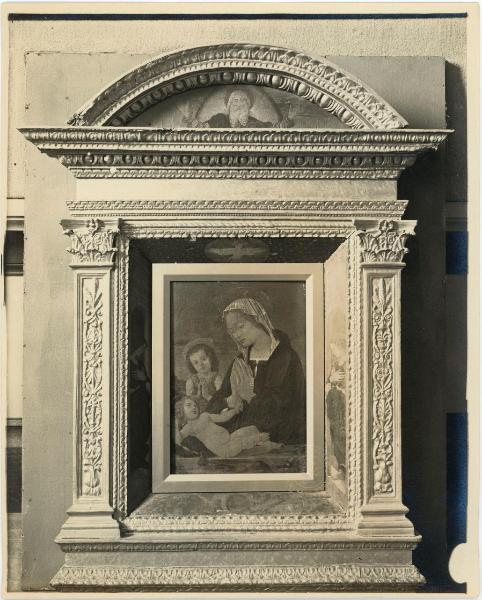 Antoniazzo Romano - Madonna con Bambino e san Giovannino, Dio Padre, Angeli - Dipinto su tavola