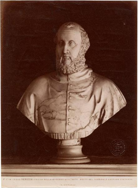 Cattaneo Danese - Ritratto del cardinale Gaspare Contarini - Busto - Scultura - Venezia - Chiesa della Madonna dell'Orto - Cappella Contarini