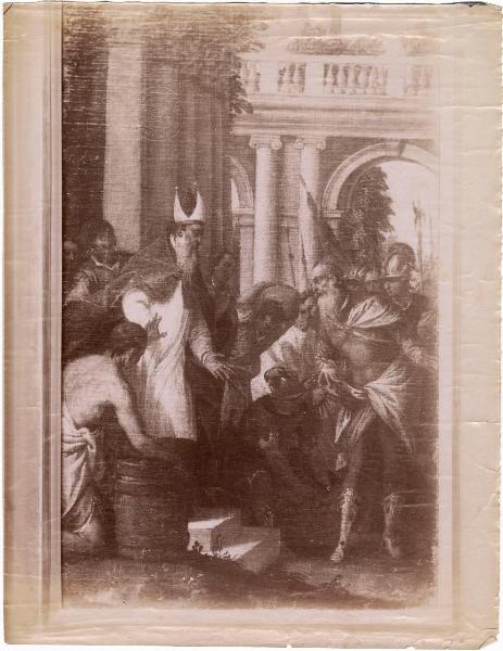 Ambito di Paolo Veronese sec. XVI - Abramo e Melchisedech - Dipinto - Olio su tela