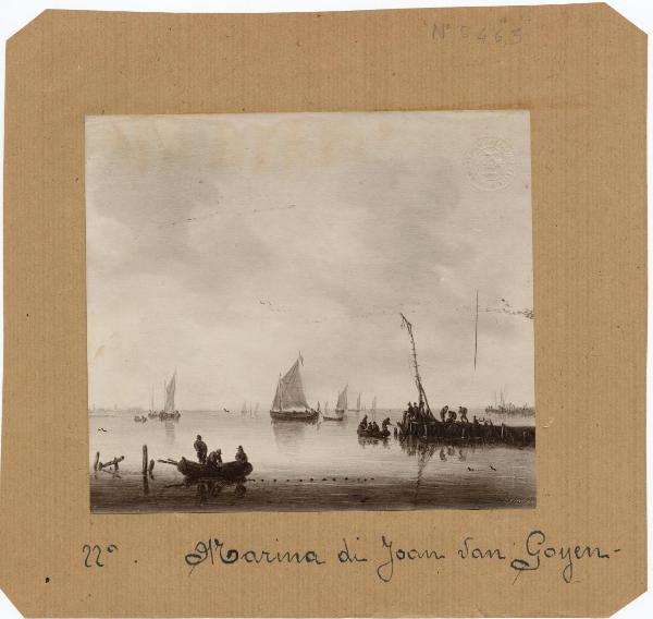 Van Goyen, Jan - Marina con barche e pescatori - Dipinto a olio - Nivå - Nivaagaards Malerisamlings (Collezione Hage)
