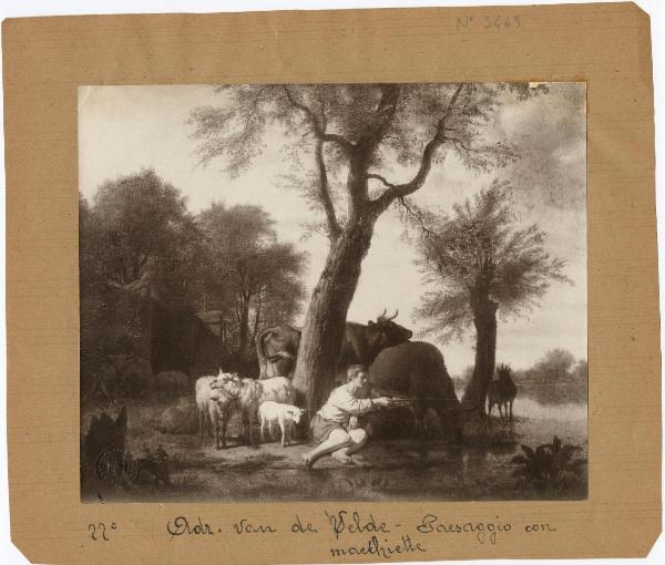 Velde, Adriaen van de - Pastore con gregge in un paesaggio - Dipinto a olio - Nivå - Nivaagaards Malerisamlings (Collezione Hage)