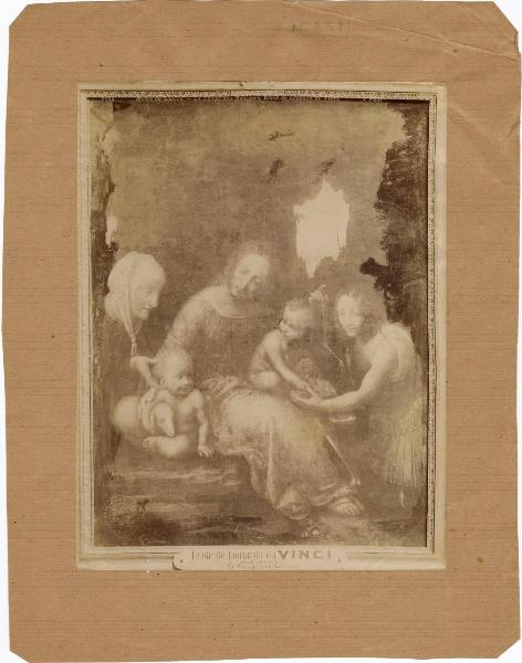 Leonardo da Vinci (scuola) - Madonna con Bambino, sant'Anna, san Giovannino e un angelo - Dipinto - Parigi - Museo del Louvre