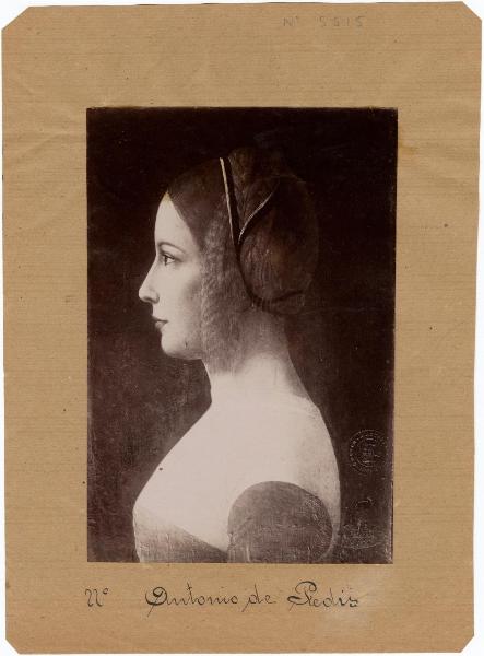 Pittore lombardo sec. XV/XVI - Ritratto femminile di profilo - Dipinto - Oldenburg - Collezione Granducale