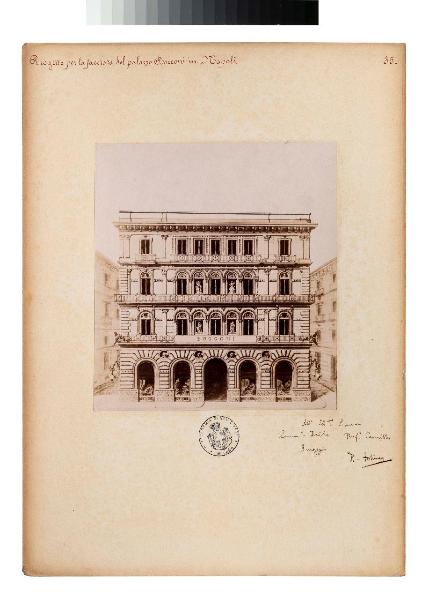 Disegno architettonico. Napoli - Palazzo Bocconi - Progetto facciata