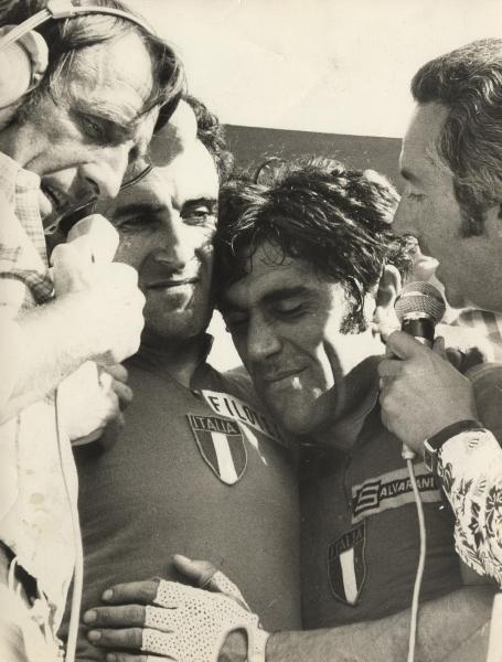 Ciclismo - Franco Bitossi - Gap (Francia) - Campionati del mondo di ciclismo su strada 1972 - Gara in linea professionisti - Con il vincitore Marino Basso - Intervista