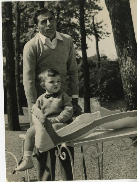Ciclismo - Fausto Coppi - Con il figlio Faustino - Ritratto di famiglia
