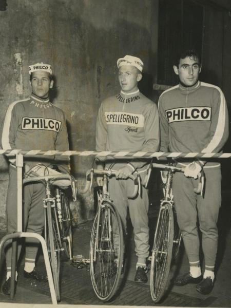Ciclismo - Franco Cribiori - Milano - Giro di Lombardia 1962 - Punzonatura - Con Emile Daems e Guido Carlesi