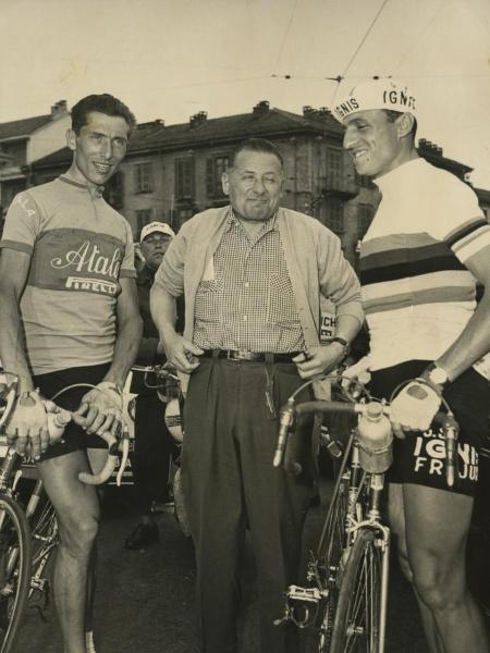 Ciclismo - Vito Favero - Con Ercole Baldini e Alfredo Binda - Prima della partenza di una gara