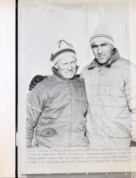 Sport invernali - Bob a due maschile - Alpe d'Huez (Francia) - Giochi della X Olimpiade invernale 1968 -  Eugenio Monti e Sergio Siorpaes - Ritratto