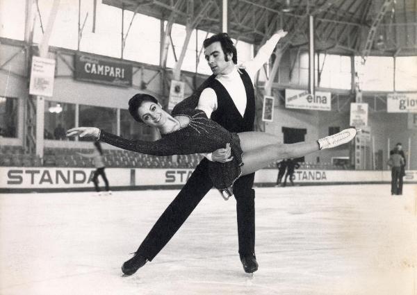 Sport invernali - Pattinaggio di figura su ghiaccio - Danza a coppie - Matilde Ciccia e Lamberto Ceserani - Ritratto - Cartelli pubblicitari