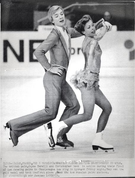 Sport invernali - Pattinaggio di figura su ghiaccio - Danza a coppie - Lione (Francia) - Campionati europei di pattinaggio di figura 1982 - Jayne Turvill e Christopher Dean in azione