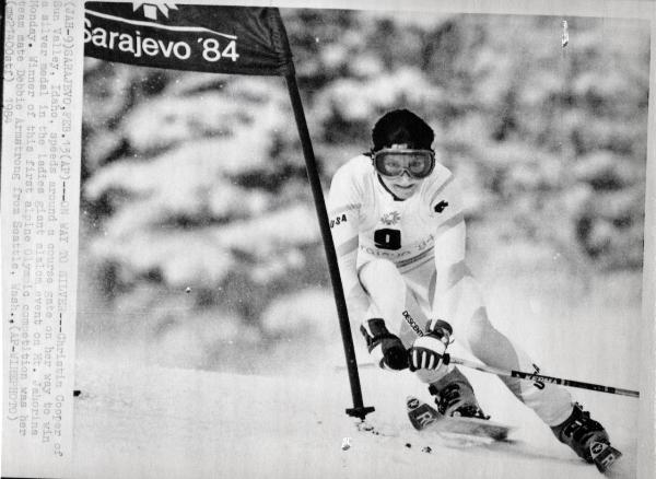 Sport invernali - Sci alpino - Slalom gigante femminile - Monte Jahorina-Sarajevo (Bosnia-Erzegovina) - Giochi della XIV Olimpiade invernale 1984 - Christin Cooper in azione