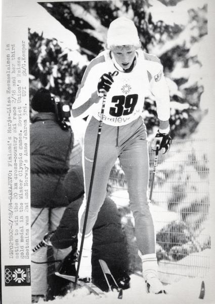Sport invernali - Sci di fondo femminile - Monte Igman-Sarajevo (Bosnia-Erzegovina) - Giochi della XIV Olimpiade invernale 1984 - Gara 20 km - Marja-Liisa Haemaelainen